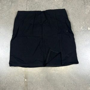 Black Mini Skirt with Front Slit